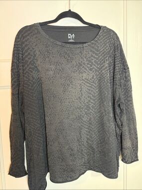 Planet Grey Long Sleeve Women's Textured Tee